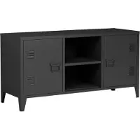 En.casa Meuble TV 'Kotka' avec 2 portes métal 113 x 40 x 58 cm noir