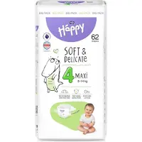 Bella Baby Happy Soft&Delicate couches jetables équipées de canaux Maxi 8-14 kg 62 pcs