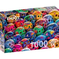 Enjoy Puzzle Puzzle 1000 pièces Enjoy – Crânes colorés
