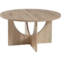En.casa Table basse 'Rindal' ronde 80 x 42 cm imitation chêne