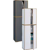 VCM Armoire de bureau en bois Armoire de classement Salia 5 compartiments largeur 60 cm portes battantes