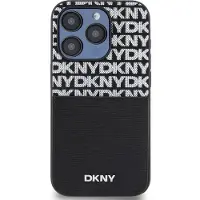 DKNY Pu Leather Repeat Pattern Card Pocket Iphone 15 Pro Max Phone Case Noir