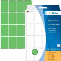 Herma - Adhésif permanent - vert - 25 x 40 mm 512 étiquette(s) (32 feuille(s) x 16) étiquettes