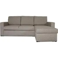 Ebuy24 Odin canapé-lit, canapé d'angle avec rangement tourné vers la droite ou la gauche sable gris.