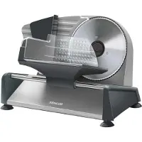 Sencor SFS 4050SS Trancheur électrique, disque à trancher amovible en acier inoxydable (diamètre 190 mm), protège-pouce intégré, puissance 150 W