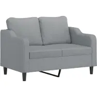vidaXL Canapé à 2 places Gris clair 120 cm Tissu