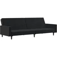 vidaXL Canapé-lit 2 places noir velours