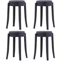 vidaXL Tabourets empilables 4 pcs noir plastique