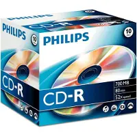Philips CD-R - CDR 80MINX10 TCP 3.53E INC - 700 Mo (80 min) 52x - Boîtier CD - Lot de 10