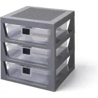 LEGO Rangement av. 3 tiroirs - 32x34x37 - Gris - - UneTaille - Tiroir