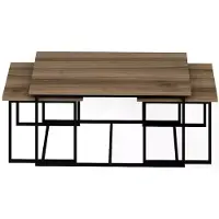 Emob Woody Fashion Table gigogne | 3 pièces | 100% Mélamine | Noyer