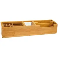 Wedo Organiseur pour bureau bambou , 2 casiers, 2 parties en aluminium