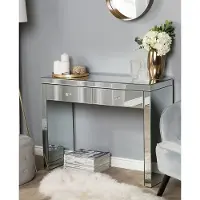 Beliani Console Marle Effet Miroir Argenté