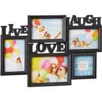 Relaxdays Cadre photos Live Love Laugh (10 x 10 cm, 10 x 15 cm, 18 x 13 cm)
