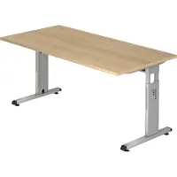Hjh OFFICE PRO MyTable O Schreibtisch mit Gestell Silber