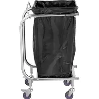 Royal Catering Expondo Uniprodo Support pour sac poubelle - Argenté - Roulettes : 4 (avec 2 freins)