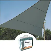 Perel Toile d'ombrage, hydrofuge, 5 x 5 x 5 m, 160 g/m², polyester, triangle, vert-gris