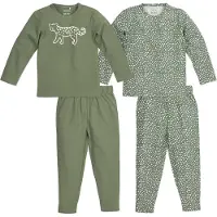 Meyco 2-pack pyjama Cheetah forestgreen mt 110/116