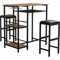 VCM Ensemble 3 pièces Table de bar Dimensions de la table : env. H 93 x L 90 x P 50 cm Dimensions de chaque tabouret de bar : env. H 65 x L 30 x P 25 cm Table de bistrot et tabourets - Kolari