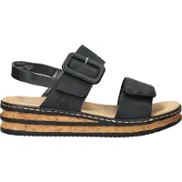 Rieker Comfortabel Sandalen Plat - Zwart - Maat 38