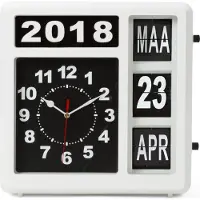TOOL LAND Horloge Murale à Chiffres Sautants Avec Calendrier - 31 X 31 Cm - Neerlandais