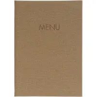 Sigel Porte-menus, DIN A4, reliure en caoutchouc, gaufré, beige, 5 pièces + 2 pochettes transparentes doubles