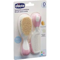 Chicco Brosse et peigne Cheveux Roses Naturels 0m+
