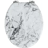 Wenko SIÈGE WC ONYX optique marbre Couvercle WC Lunettes MDF Salle de bains WC visiteurs