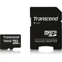 Transcend - Carte mémoire flash (adaptateur microSDHC/SD inclus) - 16 Go - classe 10 - microSDHC
