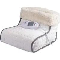 Alpina Chauffe-pieds électrique - - Housse intérieure lavable - Protection contre la surchauffe - 3 niveaux - Blanc