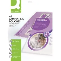 Q-CONNECT Films de plastification brillants (A3, 25 pcs, 125 µm)