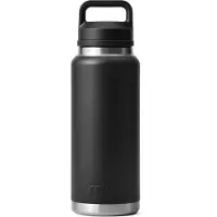 Yeti Rambler Bottle 36oz Chug Cap, Black, bouteille isotherme avec bouchon large, 1L