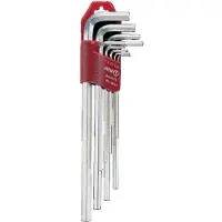 AMF Jeu de tournevis d'angle 911L-HM9D 9 pièces support plastique SW 1,5 - 10 mm de long acier CV