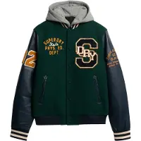 Superdry Veste mi-saison vert foncé / orange / noir / blanc