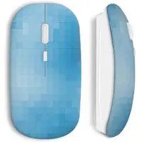 MANIACASE Souris Sans Fil - - Blue Pixels - Clé USB WiFi Incluse - Compatible Mac et PC - Bleu