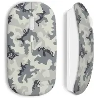 MANIACASE Souris Sans Fil - - Militaire - Gris - USB Wifi - Compatible Mac et PC