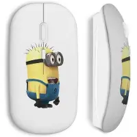 MANIACASE Souris Sans Fil - Minion - Clé USB WiFi - Compatible Mac et PC - Couleur Blanc - Technologie Sans Fil