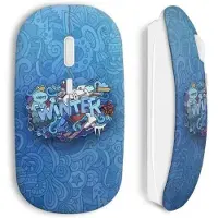 MANIACASE Souris sans Fil - Winter - Wave and sand - Design logo - Compatible Mac et PC - USB WiFi