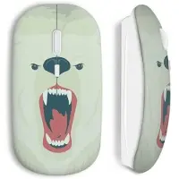 MANIACASE Souris - Ourson - Blanc - Sans Fil - USB - Compatible Mac et PC