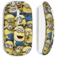 MANIACASE Souris Sans Fil - Minions - Jaune - Clé USB WiFi incluse - Compatible Mac et PC - Ergonomique