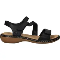 Rieker Dames sandalen Sandalen Plat - Zwart - Maat 39