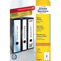 Avery-Zweckform Avery Zweckform L4759 - Blanc brillant - 61 x 297 mm 30 étiquette(s) (10 feuille(s) x 3 étiquettes pour dossiers
