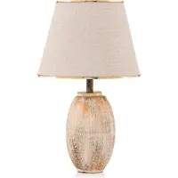 Opviq , lampe de table haut de gamme avec structure en métal, couleur crème et doré, 18 cm de largeur, 50 cm de hauteur, douille E27, 40 W max. | Un design rustique pour des intérieurs élégants.