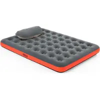 Bestway 67703 Double Roll & Relax 203x183x22 Cm Double Air Bed With Built-in Pump Gris 203 x 183 x 22 cm