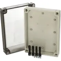 Fibox Boîtier avec joint et couvercle, série : MNX, sans marquages métriques, matériau du boîtier : polycarbonate (PC)