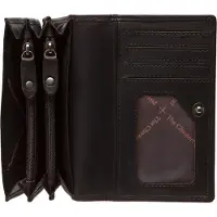 The Chesterfield Brand Cuir porte-monnaie Salzburg Harmonica Wallet Brown marron foncé