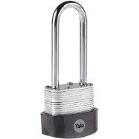 Yale -Y125B/40/163/1 - Cadenas extérieur acier laminé 40 mm - anse acier cémenté 63 mm - 3 clés - Pour garage - abris de jardin