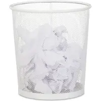 Relaxdays Poubelle papier, Poubelle, Blanc