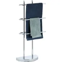 Relaxdays Porte-serviettes chrome 3 barres