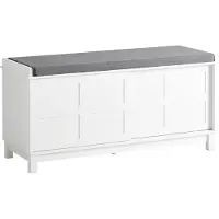 SoBuy FSR86-W Banc de rangement avec coussin d'assise - 114 x 40 x 53 cm - Blanc/gris